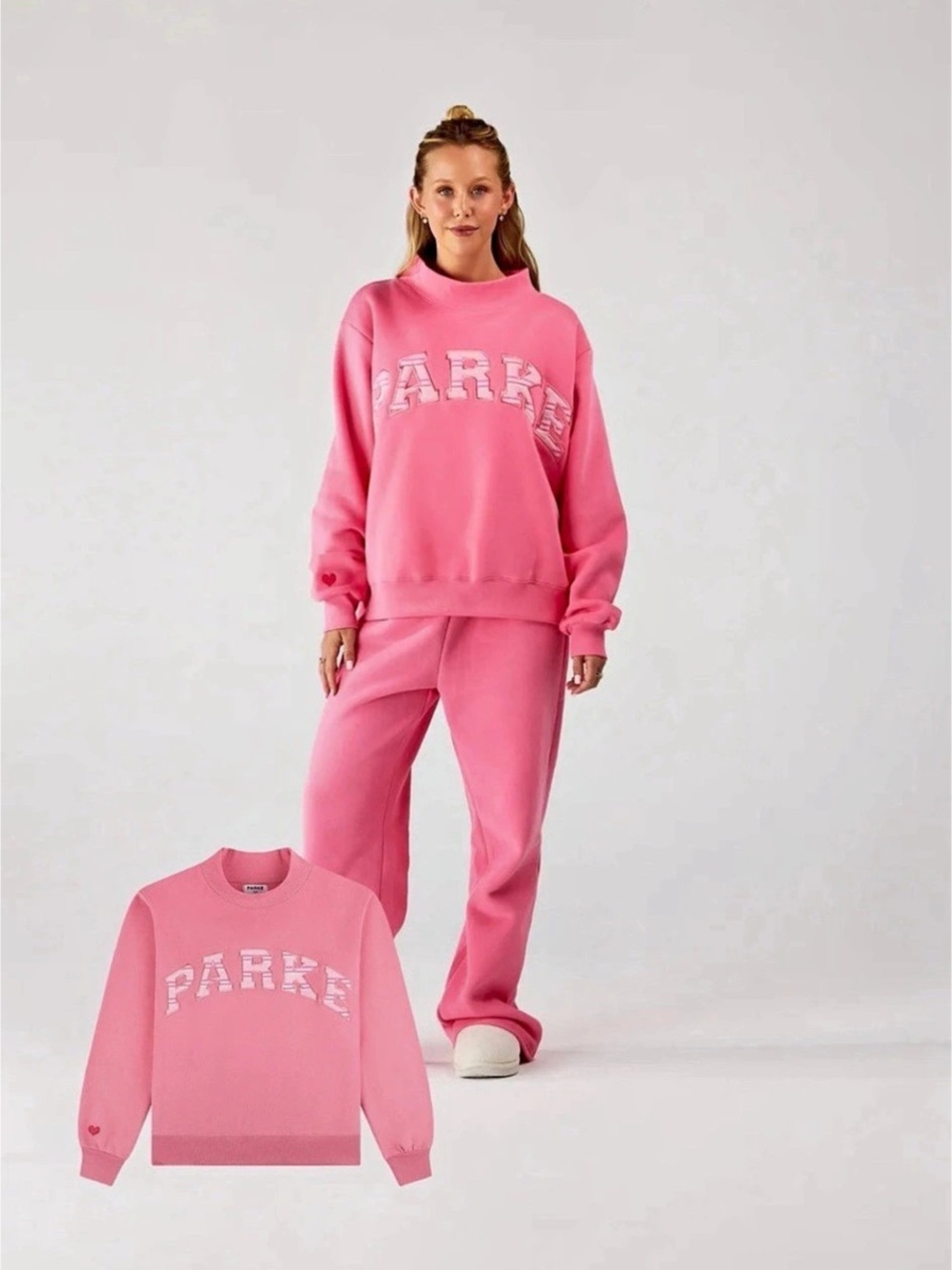PARKE Stripped Mockneck Pink Sweatshirt